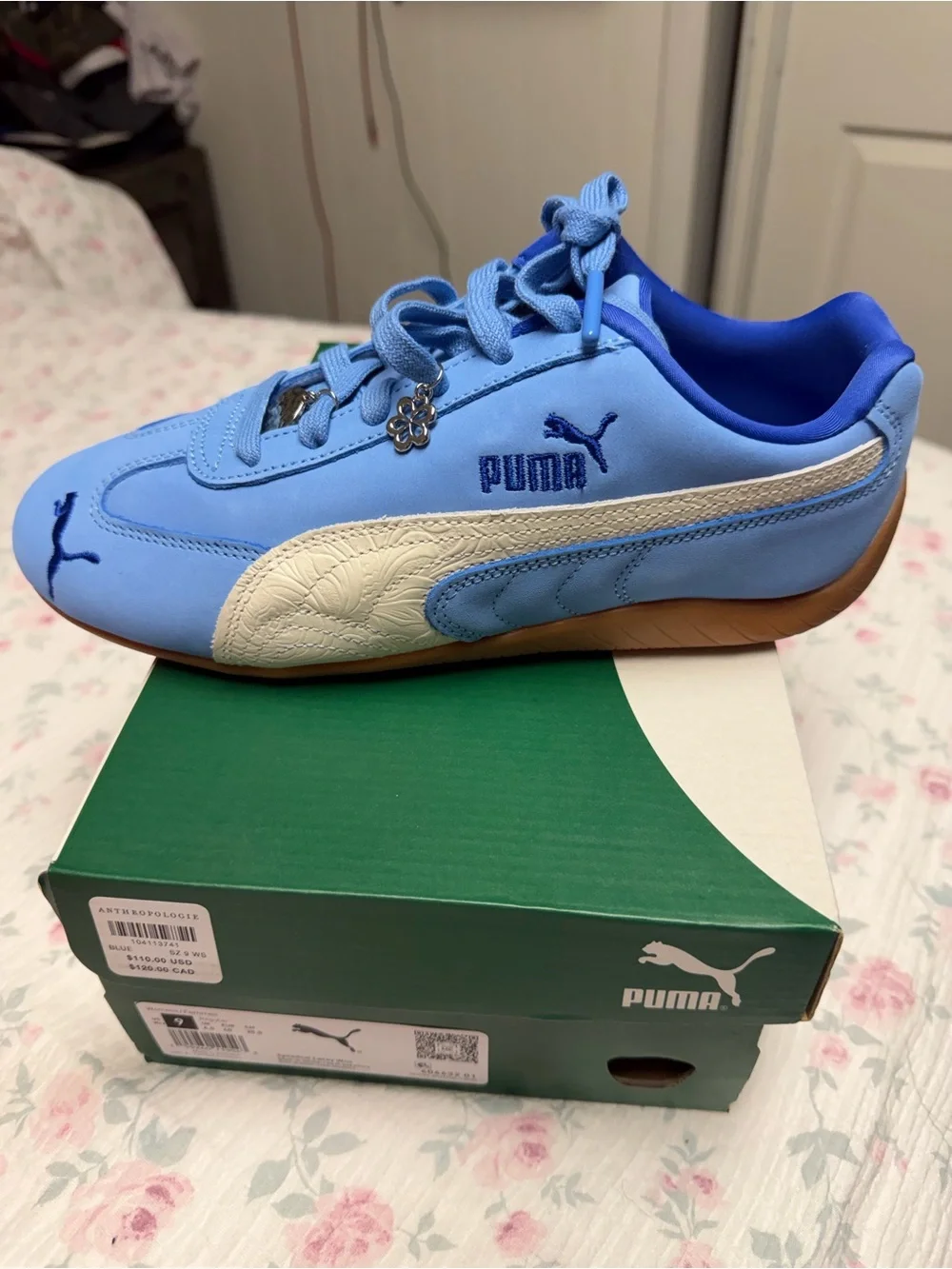Women’s Puma Blue Speedcat Sneaker New in box size 9
